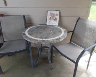 Patio set we have 4 chairs