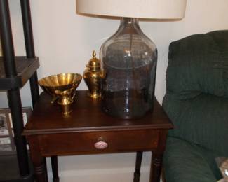 Antique lamp table and vessel lamp