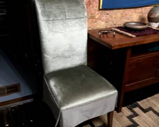 Custom-made upholstered dining chairs (2)