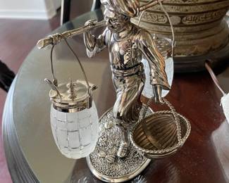 I polished this guy a little today - Bombay Co. silver plate, salt and pepper. Lovely.