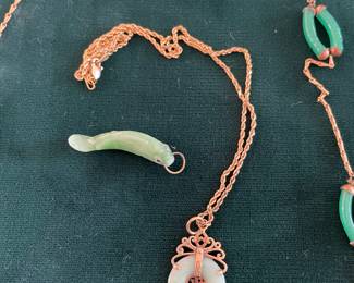 Jade and gold jewelry