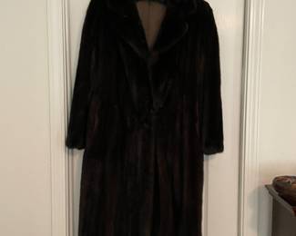 $400 Full length mink coat with a swing hem, m/l