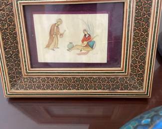$50 Framed Art in bone panel
