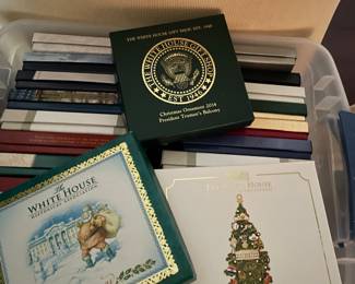 Large selection of elaborate White House Christmas decorations