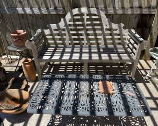 Teak garden bench