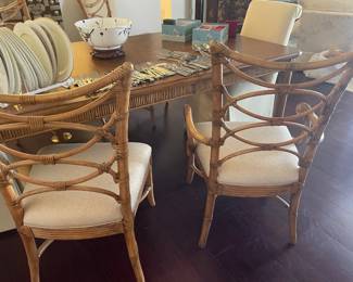 $500 Four (4) Tommy Bahama dinning chairs-two side chairs and two arm chairs. Like new