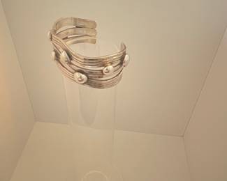 $400 Spratling-example “wave” bracelet - unsigned, perhaps a student or associate.  Sterling, Mexico