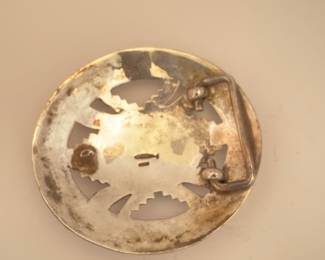 $500.  Navajo spiny oyster belt buckle.  Signed sterling