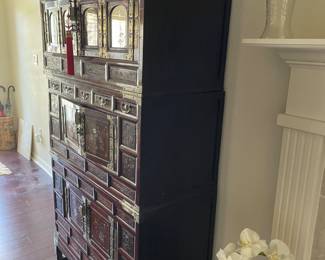 $1,500. Antique Korean three-section chest on stand