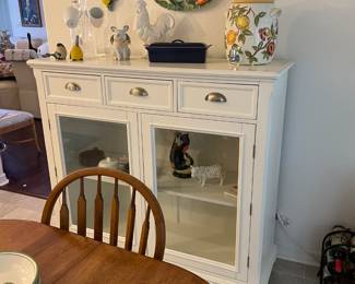 $400. Modern, nicely made painted cabinet with lined drawers