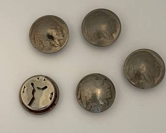 $50.00. 5 authentic Buffalo nickel button covers 