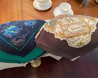 $150 each - silk Gucci scarves
