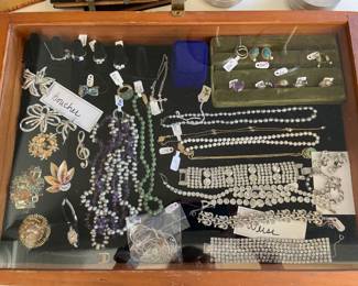 Everything is on display and ready for you to shop for your designer purse, scarf, jewelry, scent, sterling, coins ….