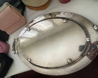 $250.  Antique Wallace large footed tray