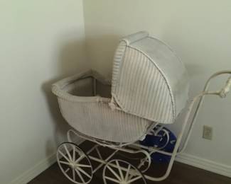 antique wicker baby buddy