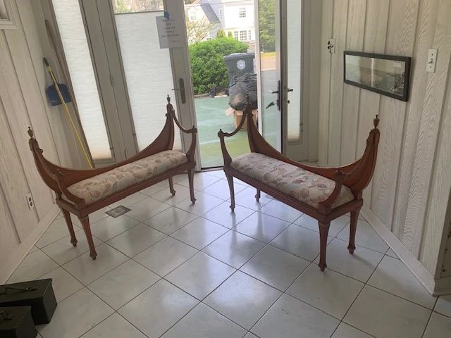 Pair of Gold Guilt Over Antiqued Red Finish