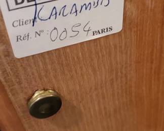 Nameplate on French Art Deco Nightstand