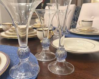 18 Venetian Murano Simone Cenedese Wine Glasses purchased in Italy