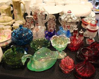 Milk Glass, Cut Crystal, Carnival Glass and Antique Dishware