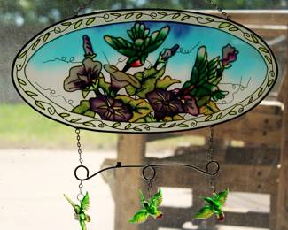Stained Glass Hummingbird Suncatcher