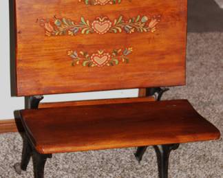 Antique Student Desk Cast Iron