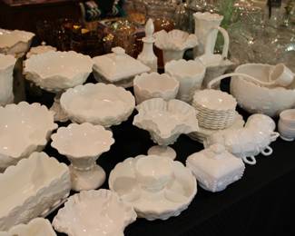 Milk Glass, Cut Crystal, Carnival Glass and Antique Dishware