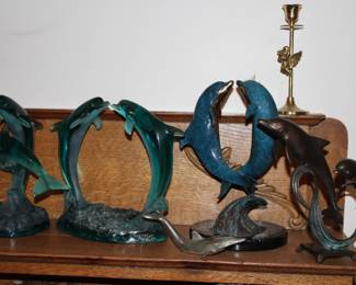 Bronze Dolphin Sculpture's Signed