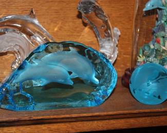 Blue Glass Dolphin
