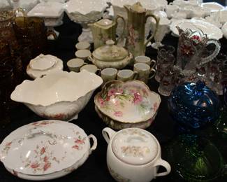 Milk Glass, Cut Crystal, Carnival Glass and Antique Dishware