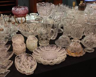 Milk Glass, Cut Crystal, Carnival Glass and Antique Dishware