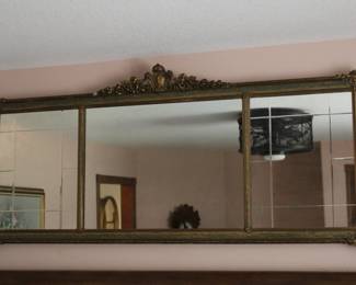 Vintage Art Nouveau/Neuer Glass Three Panel Mirror