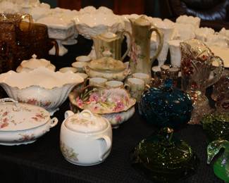 Milk Glass, Cut Crystal, Carnival Glass and Antique Dishware