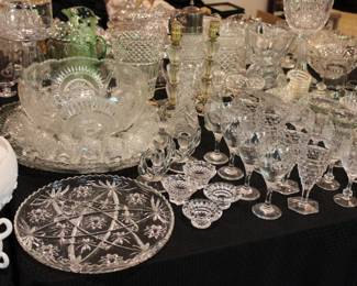 Milk Glass, Cut Crystal, Carnival Glass and Antique Dishware
