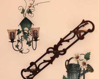 Angled Wall Shelf and Wall Art