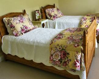 Antique Faux Bamboo Twin Beds