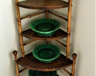 Victorian Bamboo Corner Shelf