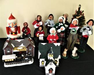 Vintage Beyer's Choice Carolers and Department 56 Church and Train Station