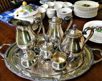 Antique Georgian Silver Plate Coffee and Tea Service