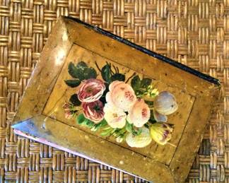 Victorian Hand Painted Wooden Book Cover