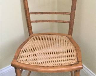 Faux Bamboo Caned Side Chair
