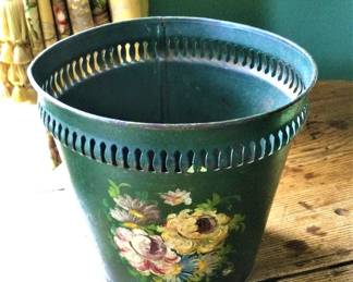 Vintage French Tole Flowerpot
