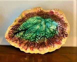 19th Century English Majolica Begonia Leaf Plate