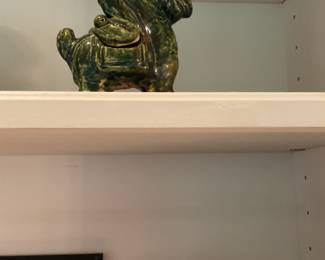 Green horse statue