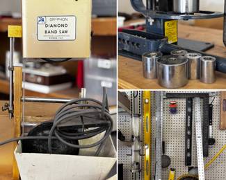 Diamond band saw for stained glass - pipe bender - levels