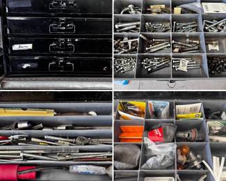 Metal tool/storage chest with bins