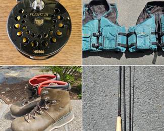 flyfishing gear - pole is a 9' GX Graphite