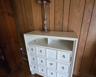 COAST TO COAST 2 DOOR MEDIA CABINET, MISSING METAL PULL HAS BEEN REPLACED