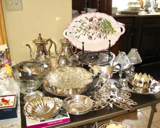 Silverplate serving pieces