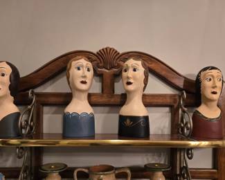 Folk Art wood busts