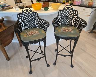 Wrought iron bar stools